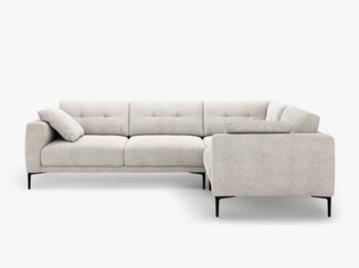 Micadoni Ecksofa Bemy 4-Sitzer Rechts Strukturierter Stoff Beige