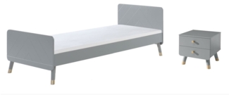 Łóżko ze stolikiem nocnym Łóżko dziecięce Kamillah MDF Timeless Grey 17260