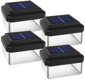 GreenBlue LED Gartenleuchte Solarmastleuchte für Zaun Outdoor geeignet, LED fest integriert, Warmweiß, solarbetriebene LED Gartenlampe für Garten und Zaun wetterfest