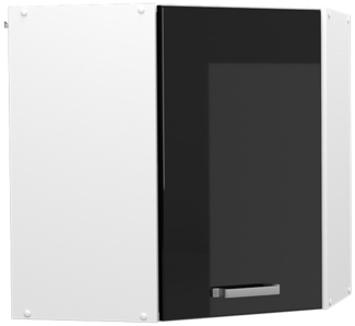 Vicco Hängeschrank Schwarz Hochglanz 57 cm Eckhängeschrank mit Tür, R-Line
