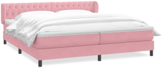 vidaXL Boxspringbett mit Matratzen Rosa 180x220 cm Samt 3317834