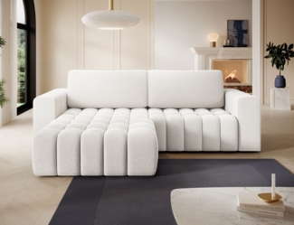 Eltap 'Bonett' Ecksofa mit Schlaffunktion, 92 x 175 x 250 cm, Hellcreme, Links