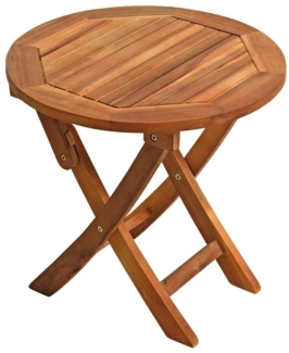 Klapptisch Balkontisch Beistelltisch 48 cm Rund Akazienholz Tisch Gartentisch