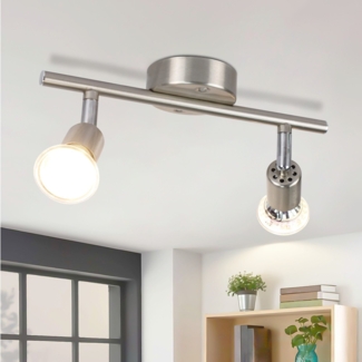 ZMH Verstellbarer LED Deckenstrahler GU10 2 flammig verstellbar Industrial Wohnzimmer Deckenspots