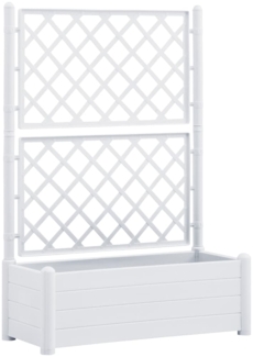 vidaXL Pflanzkübel mit Spalier 100x43x142 cm PP Weiß 313983