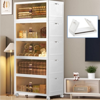 oyajia Aufbewahrungsbox Große Stapelbare Aufbewahrungsbox, Faltbar Lagerschrank 50x31x138cm, Kunststoff-Aufbewahrungsbox für Home Schlafzimmer Wohnheimzimmer