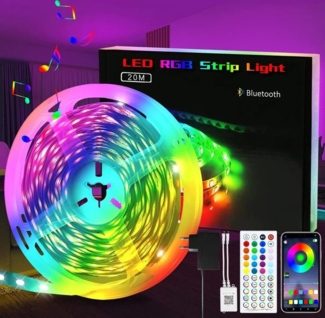 Nettlife LED Stripe Selbstklebend RGB Streifen 10/20/30m APP Steuerung Lichtband, für Schlafzimmer Flur Wohnzimmer TV Hintergrund Kleiderschrank