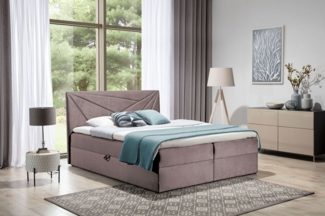 Boxspringbett CARLITA 200x200 cm Altrosa