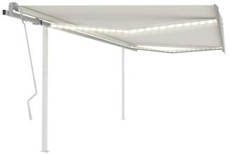 vidaXL Markise Manuell Einziehbar mit LED 4,5x3,5 m Creme 3070042