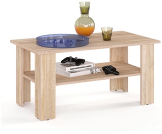 KOMTO Couchtisch Wohnzimmertisch Modern Couchtisch Holz Coffee Table Tisch (Wohnzimmer Beistelltisch Sofatisch Kaffeetisch, Spanplatte, Vienna 90x50x43 cm)