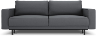 Micadoni Sofa Caro 3-Sitzer Strukturierter Stoff Dunkelgrau 140x200