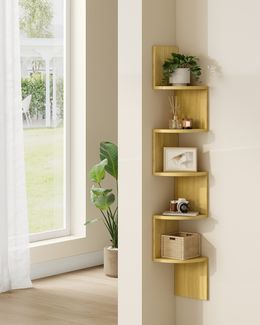 Vasagle Eckregal mit 5 Ebenen, Spanplatte natur, 20 x 20 x 126 cm