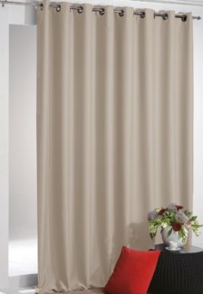 Verdunkelungsgardine mit Ösen Shadow 135x175 cm ( Breite x Länge ) in Beige, Blackout Gardine in vielen Variationen