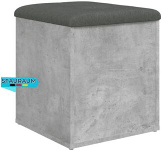 Sitzbank JONA mit Stauraum Betongrau 42 x 42 x 45 cm | Aufbewahrungsbank Flurbank Garderobenbank