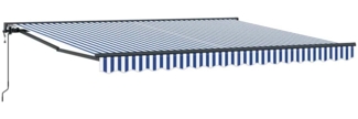 vidaXL Einziehbare Markise Blau und Weiß 400x300 cm Stoff 3330486