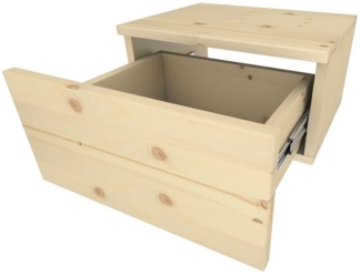 Nachtkästchen mit Schub 1 ohne Füße Fichte