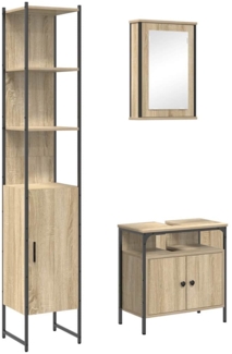 vidaXL Badezimmermöbel Set 3 pcs Sonoma Eiche 33 x 33 x 185.5 cm 3399399