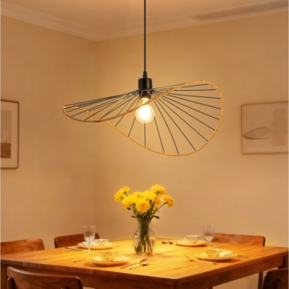 Nettlife Pendelleuchte Schwarz Retro Boho Hängelampe E27 Ø 50cm (ohne Leuchtmittel), ohne Leuchtmittel, für Lofts küche Esszimmer Industrie-Einrichtungen oder gastronomische