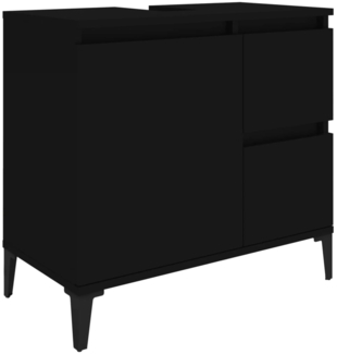 vidaXL Badschrank Schwarz 65x33x60 cm Holzwerkstoff 819829