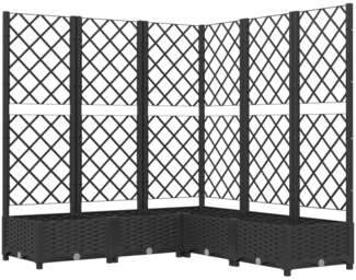 vidaXL Pflanzkübel mit Spalier Schwarz 120x120x121,5 cm PP 318276