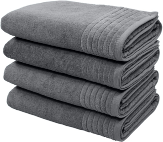 my home Duschtücher Sanremo Premium, Premium Handtücher, 600 gr/m², 70x140cm, Frottier (Set, 4-St), mit Bordüre, flauschig und weich, dicke Qualität, 5 Jahre Garantie