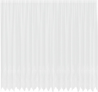 vidaXL Spitzenvorhang mit Vorhängen Floral Weiß 300 x 500 cm Polyester 4107929