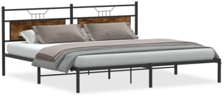 vidaXL Bettgestell ohne Matratze Räuchereiche 193x201 cm Holzwerkstoff 4106749