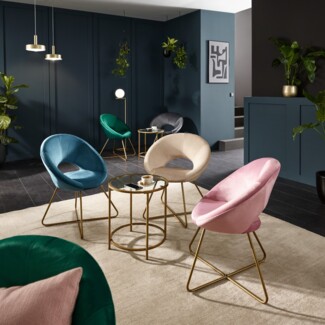 HOME DELUXE Samtstuhl SELESA - Grau