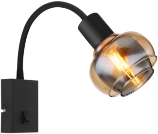 Wandleuchte, Flexo-Spot, Metall, Schwarz, H 46,5 cm