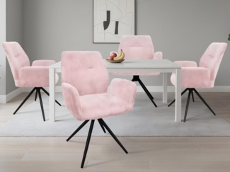 HOMELUX Polsterstuhl 360° Drehbar Esszimmerstühle 4er Set, Küchenstuhl, Stühle Esszimmer (Stuhl für Schlafzimmer, Wohnzimmer, 4 St), Esszimmerstuhl mit Armlehnen Rückenlehne & Metallbeinen