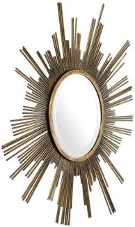 Casa Padrino Designer Spiegel Vintage Messing Ø 82 cm - Garderobenspiegel - Wohnzimmer Spiegel - Luxus Wandspiegel