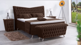 Meisterbetten Boxspringbett Juve 100x200 in VS-Braun, Matratzenbezug Optiflex, Ergoflex-Topper