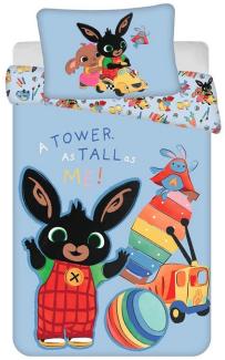 Baby Kinder Bettwäsche Wendemotiv Bing Bunny, Amma & Sula Ball Xylophon Auto Blau Bettdecke 100x135 + Kopfkissen 40x60 cm 100% Baumwolle für Kinder