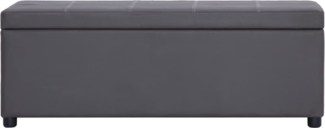 vidaXL Bank mit Staufach 116 cm Grau Kunstleder 281312