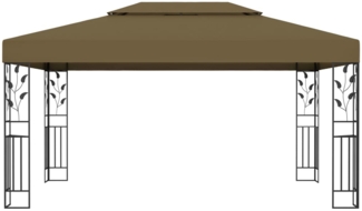 vidaXL Pavillon mit Doppeldach 3x4 m Taupe 180 g/m² 312244