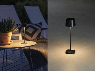 KONSTSMIDE Capri Mini LED USB Akku Tischleuchte schwarz dimmbar 2200/3000K