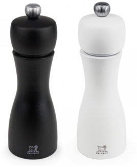 Pfeffer- + Salzmühle Tahiti Duo Schwarz & Weiß 15 cm hoch von PEUGEOT