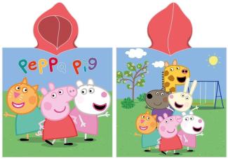 Peppa Pig Strandtuch Peppa Pig Poncho Strandtuch mit Kaputze 50 x 115 cm, mit Kapuze