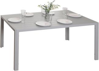 Alu-Esstisch HWC-N40, Tisch Bistrotisch Gartentisch Balkontisch, wetterfest 140x80cm ~ hellgrau