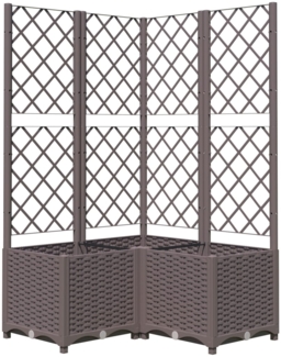 vidaXL Pflanzkübel mit Rankgitter Braun 80x80x136 cm PP 318265