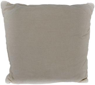 Chenille Dekokissen 45 x 45 cm Couchkissen einfarbig mit Reißverschluss creme