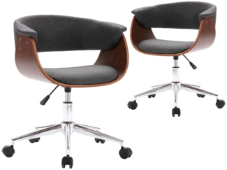 vidaXL Drehbare Esszimmerstühle 2 Stk. Grau Stoff, Drehbar [3054884]