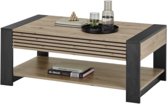 Couchtisch >Felipe< in Artisan Eiche Dekor - 108x42x60cm (BxHxT)