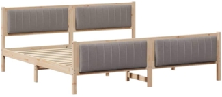 vidaXL Bettgestell Braun und Taupe 200 x 200 cm Massivholz Kiefer 3394301