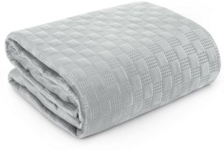 Tagesdecke Velours Samtdecke Gesteppt Steppdecke Klassische Decke SOFIA 4 silber 170x210 cm