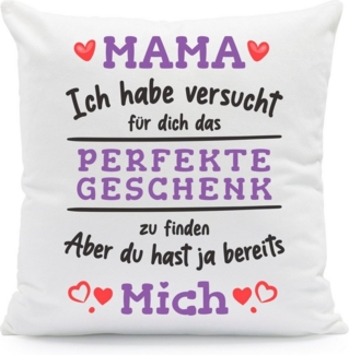 GRAVURZEILE Zierkissen mit Spruch - Das Perfekte Geschenk - Für Familie & Freunde -, starke Farben ohne verblassen - Mama - ohne Füllung