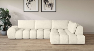 OTTO home Ecksofa AZITA L-Form, XL 296 cm - Designsofa in Bubble-Optik, lose Rückenkissen, traumhafte Steppung