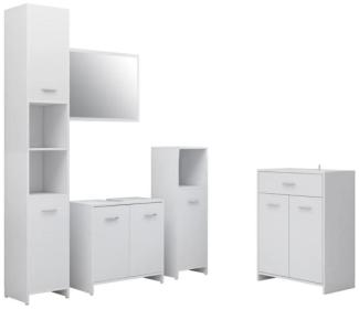 vidaXL 4-tlg. Badmöbel-Set Weiß 3071711