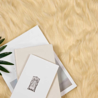 vidaXL Kunstschaffell Teppich Creme Ø 200 cm Polyester 42021517