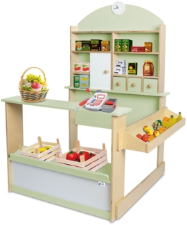 Coemo 'Lilly' Kaufmannsladen, Kinderkaufladen aus Holz, mintgrün, 83 x 113 x 75 cm